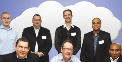 Standing: Hans van Vreeden, Stephan Le Roux, Quentin Geldenhuys, Samresh Ramjith. Seated: Joe Ruthven, Mark Eardley, Eren Ramdhani.